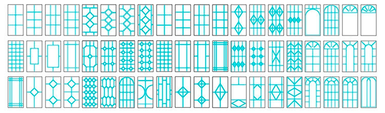 Варианты раскладки шпросов в стеклопакет